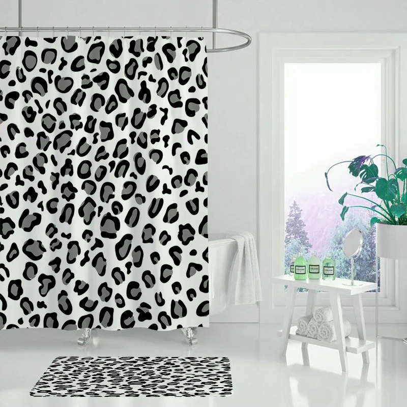 Занавеска для душа абстрактная с геометрическим узором розами