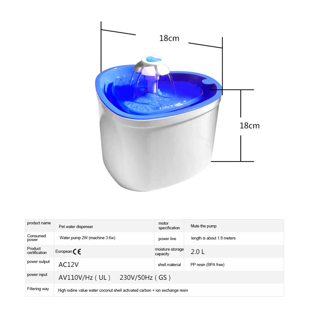 2L автоматический питатель для кошек фонтан собак домашних животных бесшумный