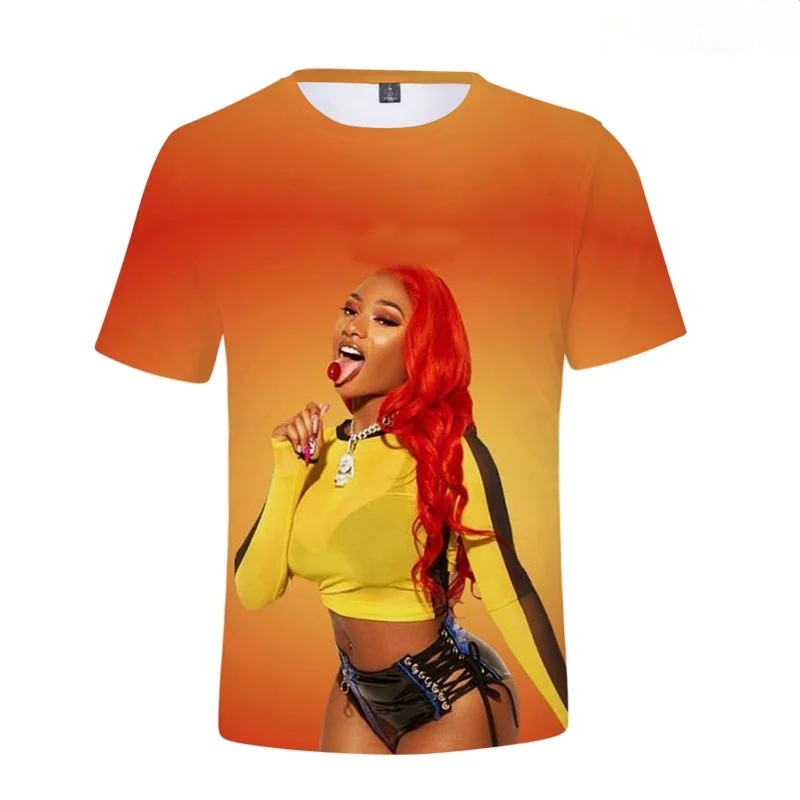 

Megan Thee Stallion T Shirt Summer New Short Sleeve Fashion Sexy 3D Printed Men Women Hip Hop Casual T Shirts Oversized T-shirt
