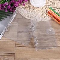 1pc transparent color plastic clip file foldera4a5a6a7 leaf ring binder office loose school supplies notebook planner ag f4t0