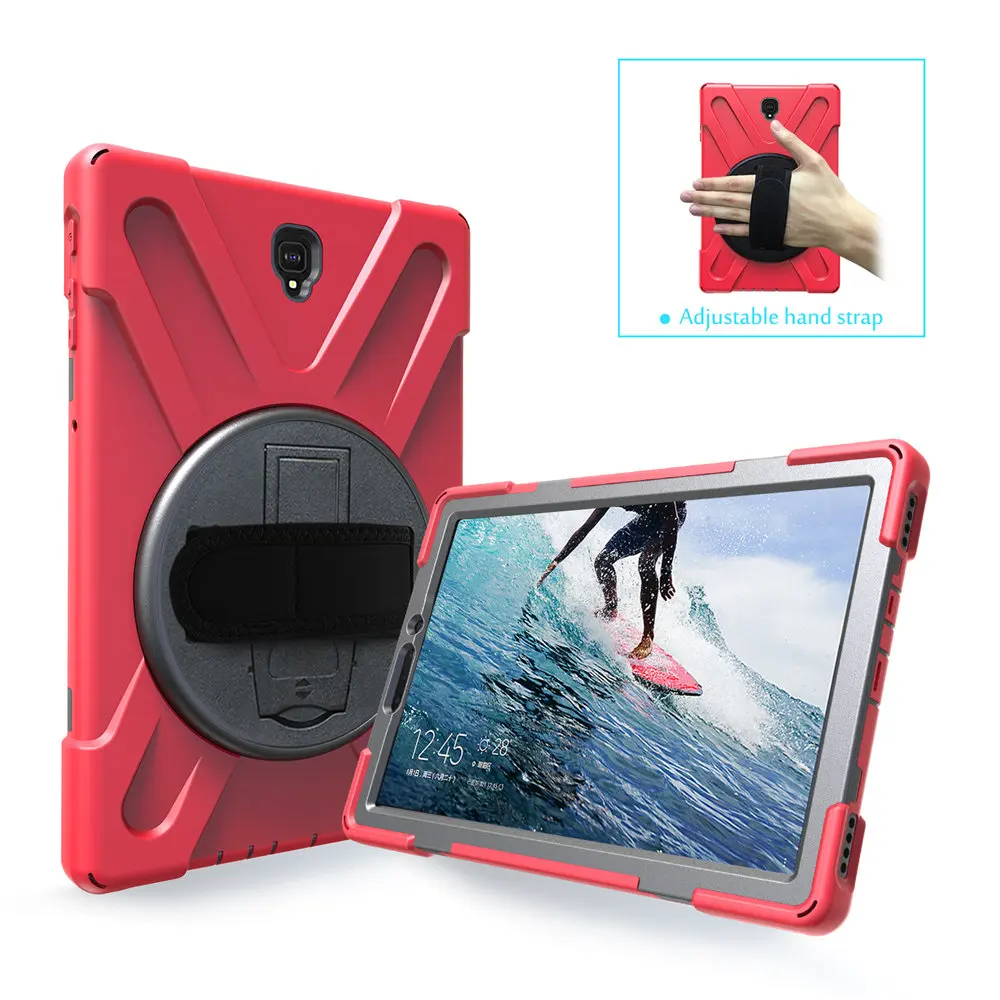 

360 Degree Rotatable with Kickstand Hand Strap Shoulder Strap Cover For Samsung Galaxy Tab S4 10.5 T835 T830 Tablet Case