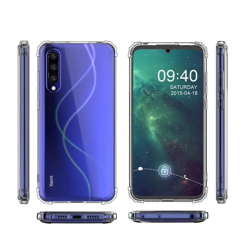 YISHANGOU Прозрачный чехол для Xiaomi mi A3 Lite 9 Lite Note 8 7 Pro 360 Полный Чехол Мягкий силиконовый чехол для красного цвета mi 7A 6 5 Pro