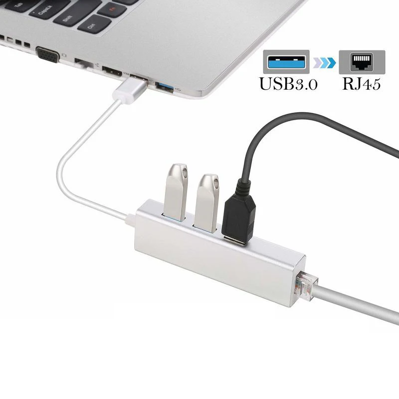 Bkscy USB 3 0 концентратор Ethernet адаптер с портами к Rj45 1000 Мбит/с сетевая карта Lan для