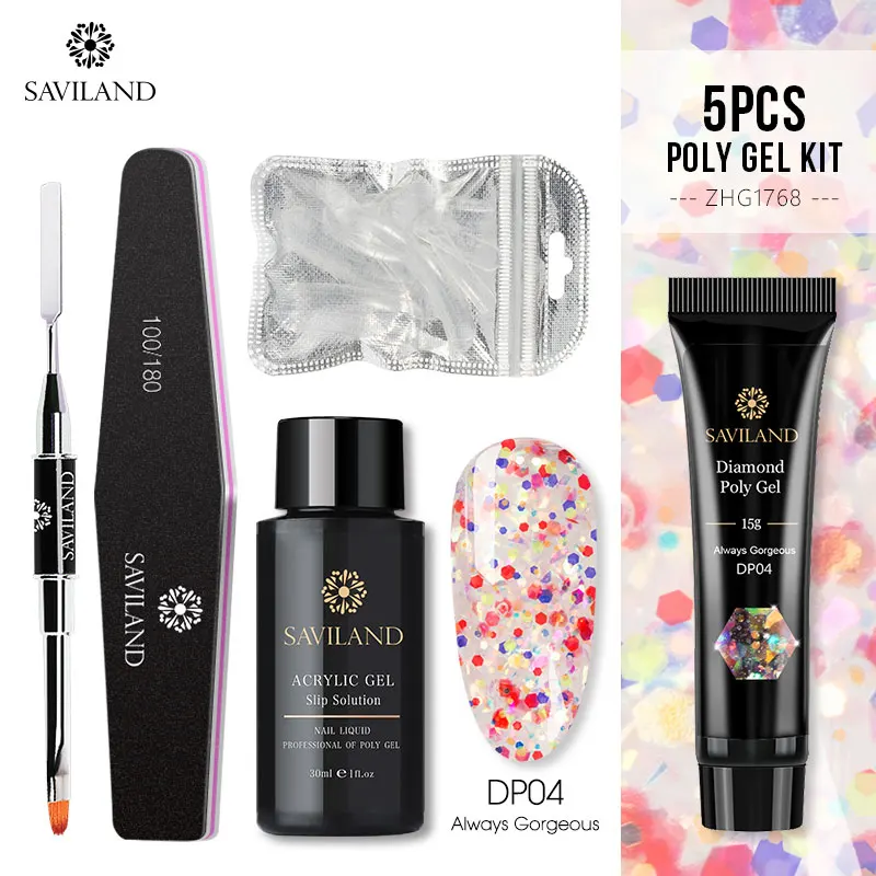 15g Poly Gel Kit Soak off 4 шт./компл. поли набор гелевых УФ Акрил строитель поли-гель, быстро сохнут, дизайн ногтей Pro с длинным натуральных ногтей Жесткий Гель-лак - Цвет: 15g Poly Gel Kit