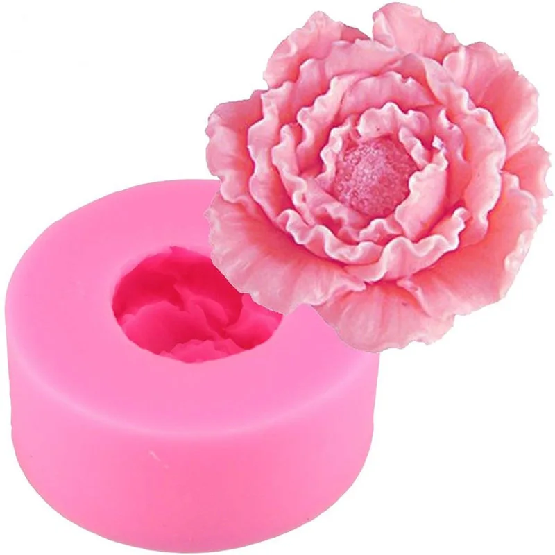 Маленькая Лилия Пион Форма силиконовая форма помадка Шоколадное Мыло формы