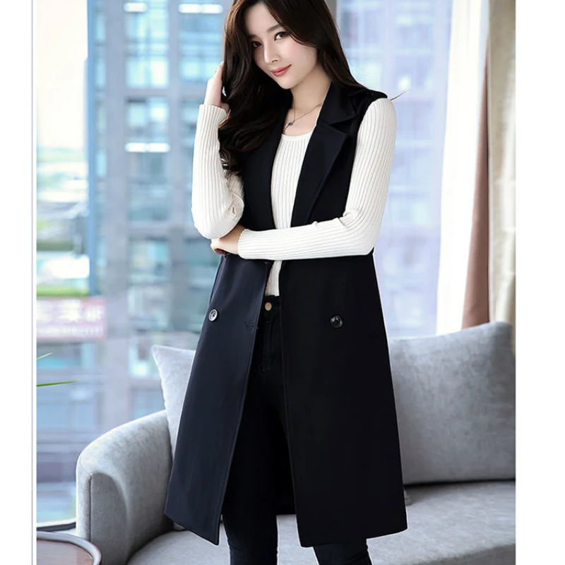 

Women Long Blazer Vest Plus Size Sleeveless Jacket Plus Size
