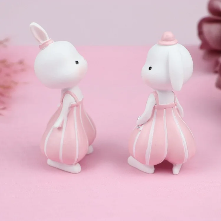 Kawaii с милым кроликом; сказочный сад, миниатюра фигурки моды стол служебный автомобиль аксессуары для украшения дома, рождественский подарок для девочек