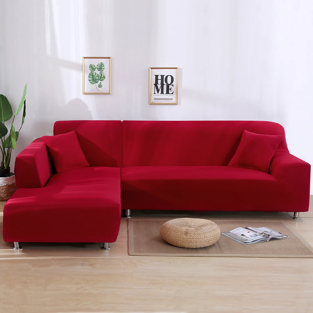 Эластичный чехол для дивана эластичная ткань однотонный угловой диван