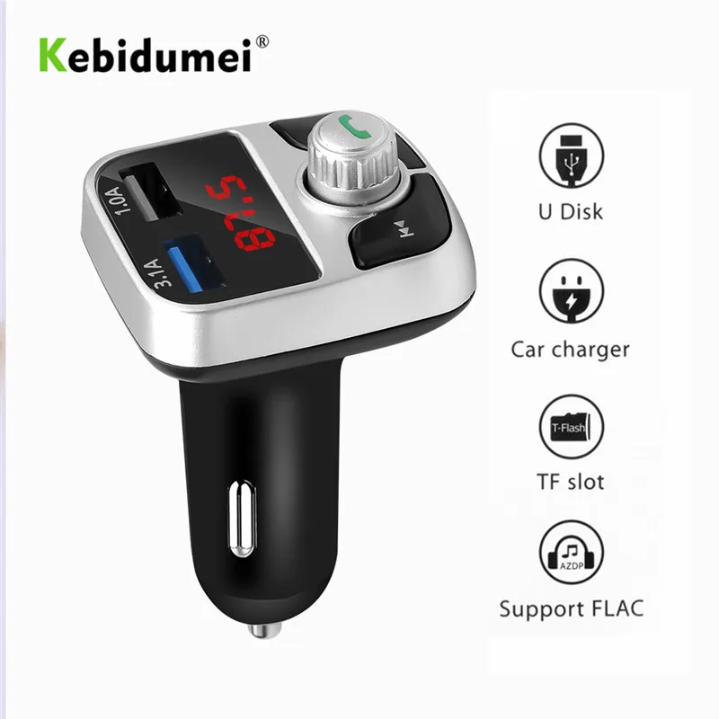 Kebidumei Bluetooth FM передатчик автомобильный комплект Aux модулятор Handsfree аудио mp3-плеер
