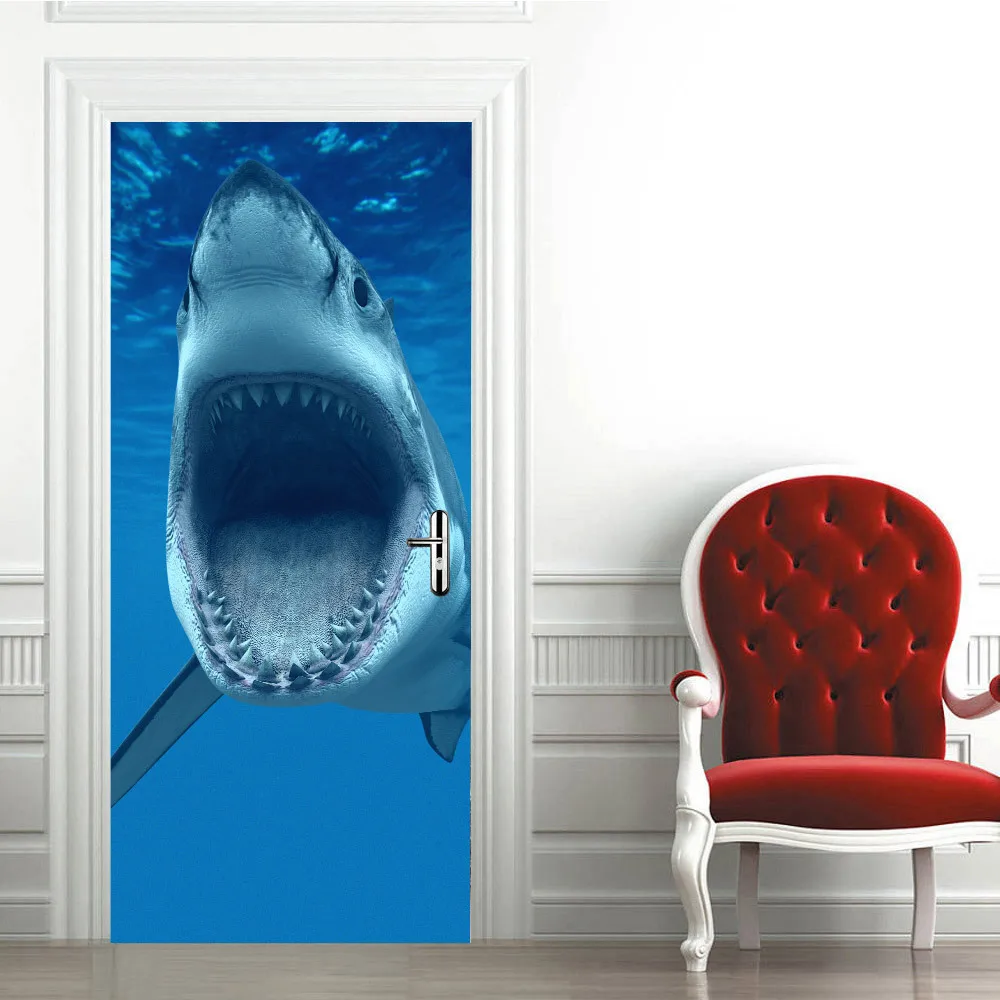 

Creative Animal 3D Door Sticker Decal Waterproof Self-adhesive Door Wall Stickers Living Room Bedroom Home Decoration Art Mural