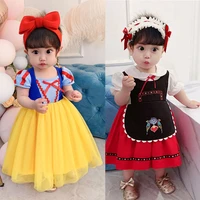 toddler snow white arier elza princess dress girls costume baby birthday party gowns cosplay cartoon frock cute vestido