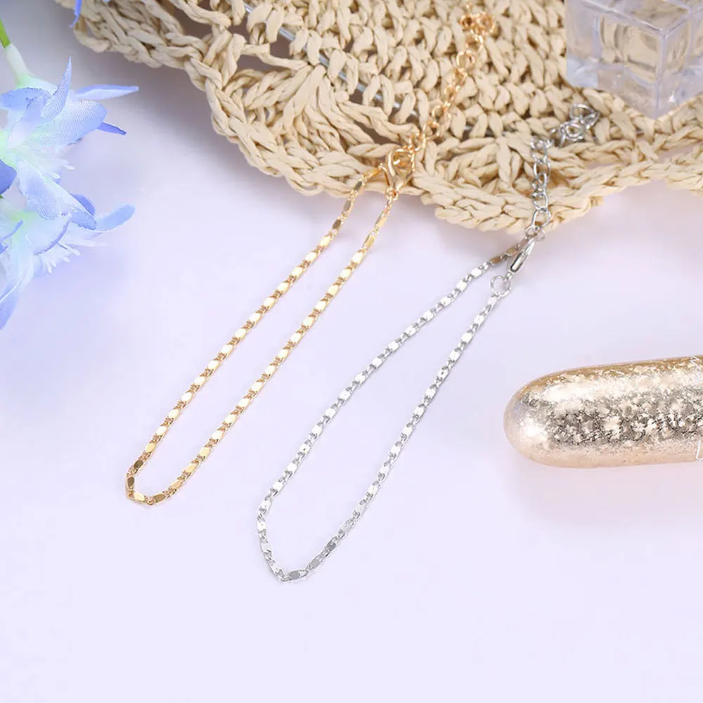 Браслет на ногу Женский однослойный металлический цепочка | Украшения и