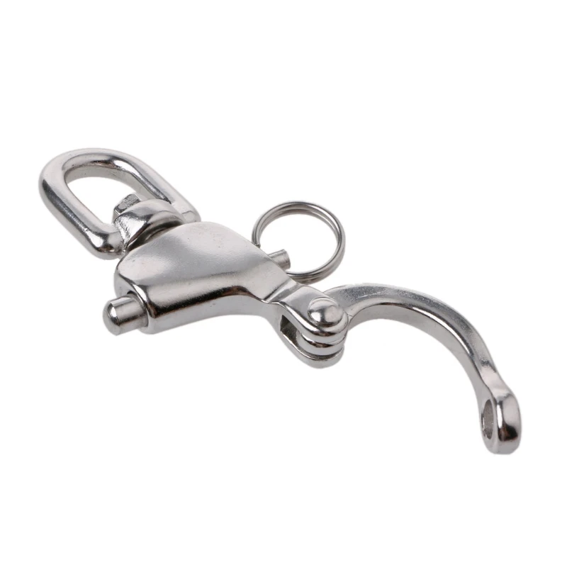 

P82B Stainless Steel Heavy Duty Snap Shackle D Ring Swivel Bail Marine Boat Yacht Sailing