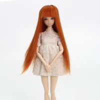 aidolla 112 bjd doll wig long straight bangs hair natural color high temperature fiber wig doll accessories for diy bjd doll