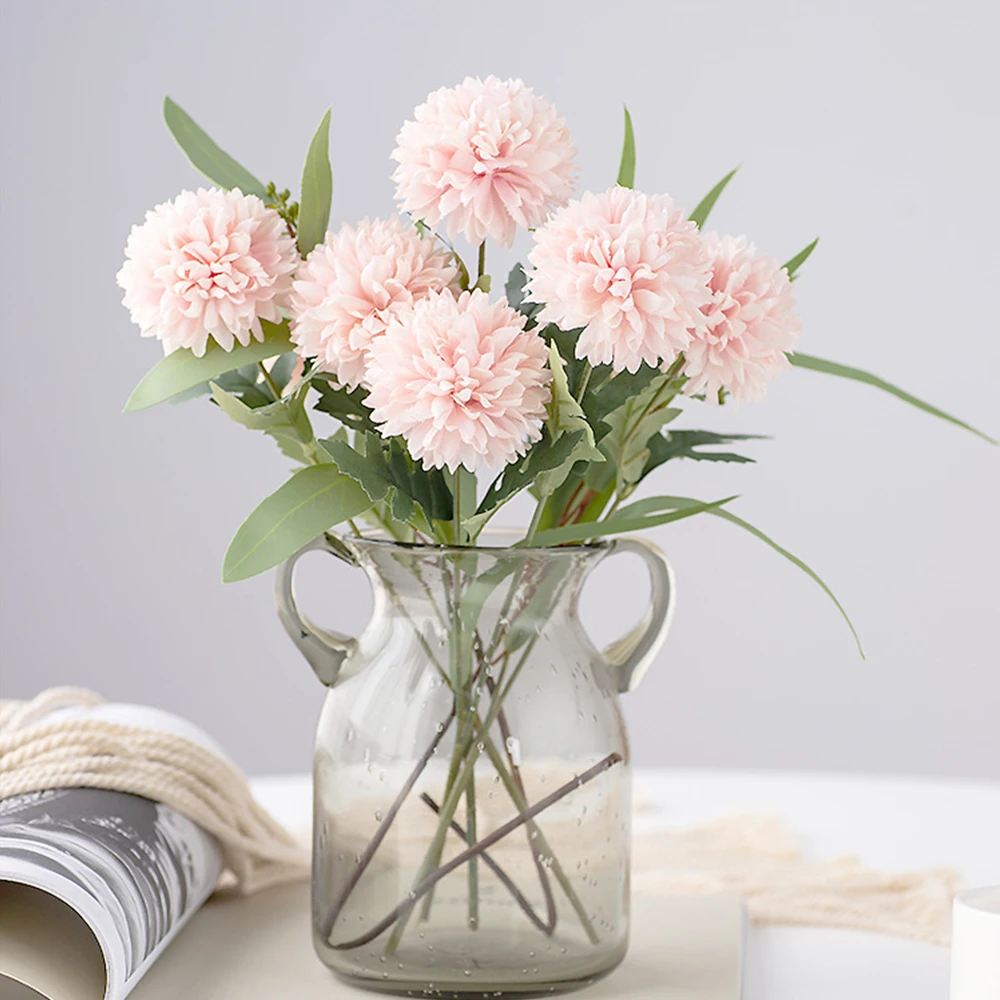 

Artificial Flowers Wedding Decorative Ball Chrysanthemum Vases for Home Decor Christmas Household Products Carnation Fake Plants