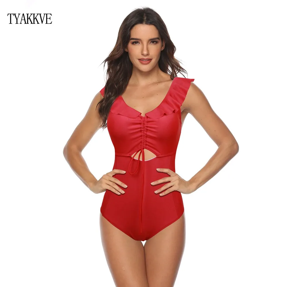 Пуш-Ап сексуальный купальник с рюшами Цельный женский 2020 монокини боди принтом и