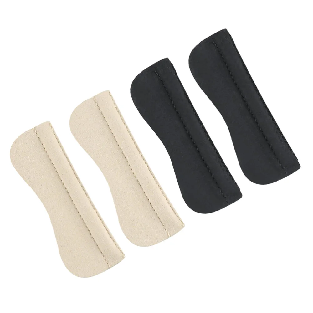 

4 Pairs of Self Adhesive Heelpiece Stickers Foot Care Protector Heel Shoes Back Pads (Black and Beige for Each 2 Pairs)