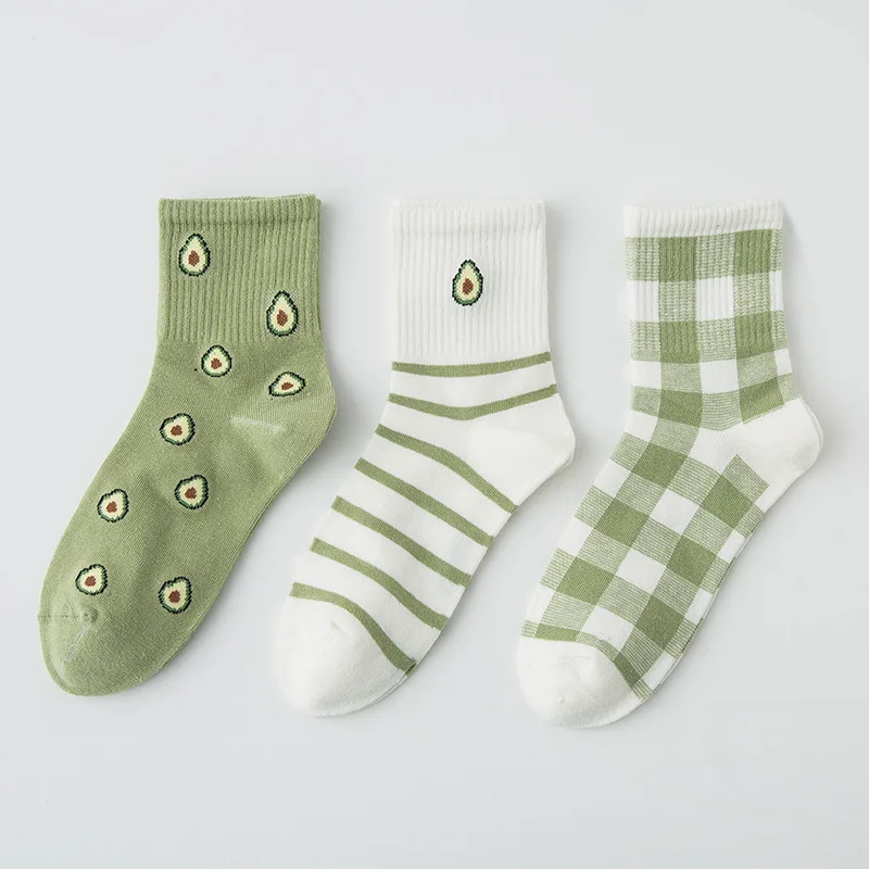 3 Pairs Women Socks Spring Soft Cotton Cartoon Design High Quality Pink Lolita Sweet Girl's Kawaii Cute Woman Socks Set