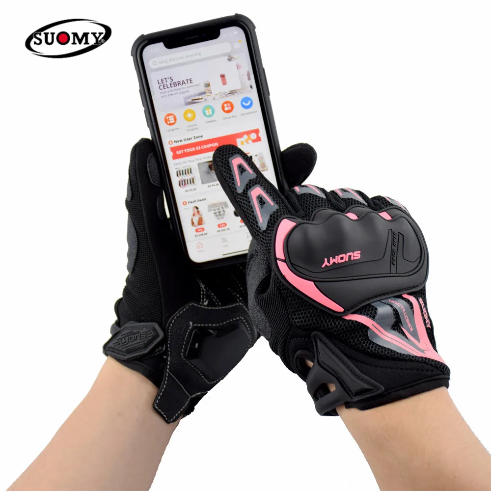 Мужские перчатки для мотокросса SUOMY летние дышащие мотогонок с сенсорным экраном