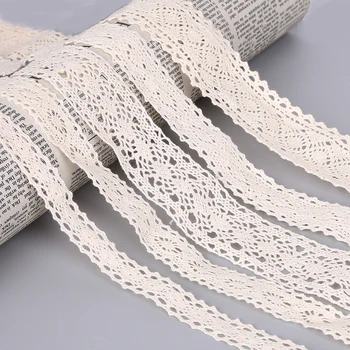 5 Yard/lot Ivory Color Patchwork Cotton Crocheted Lace Ribbon Wedding Party Craft Apparel Sewing Fabric DIY Handmade Accessories 2