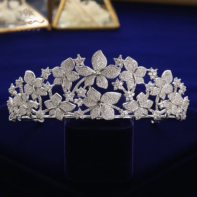 Bavoen циркониевый камень в виде цветов для свадьбы Коронная королева принцесса