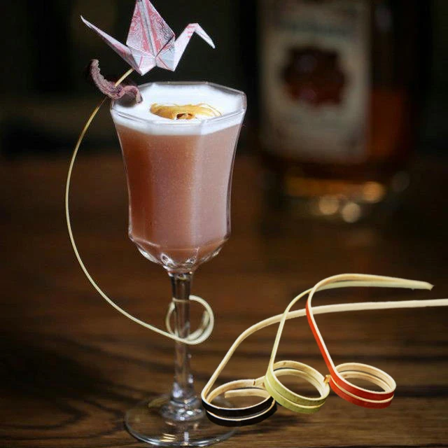 

Hot 50pcs Cocktail Decoration Wine Needle Natural Bamboo Stick Connect Fruit Sign Bottle Decor Tool Mix Cudgel Bar Coffee