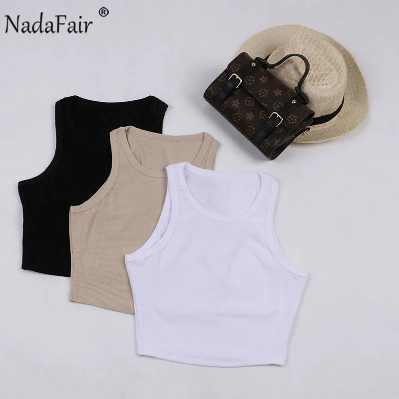 Nadafair повседневные спортивные топы на бретелях для женщин тянущиеся лето 2021 Ribber