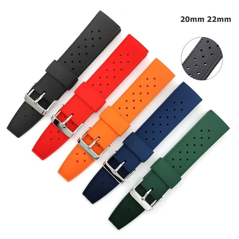 

Soft Sport Silicone Wrist Band For Seiko SRP777J1 20mm 22mm Men Waterproof Diving Replacement Watchband Tropical Rubber Strap