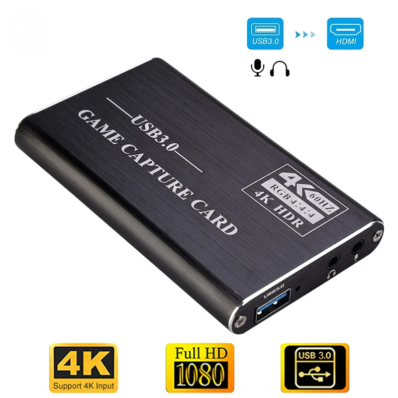 

4K USB 3.0 hdmi Video Game Capture Card 1080P 60fps HD Recorder Converter For XBOX PS4 OBS DVD Camera Recording Live Streaming