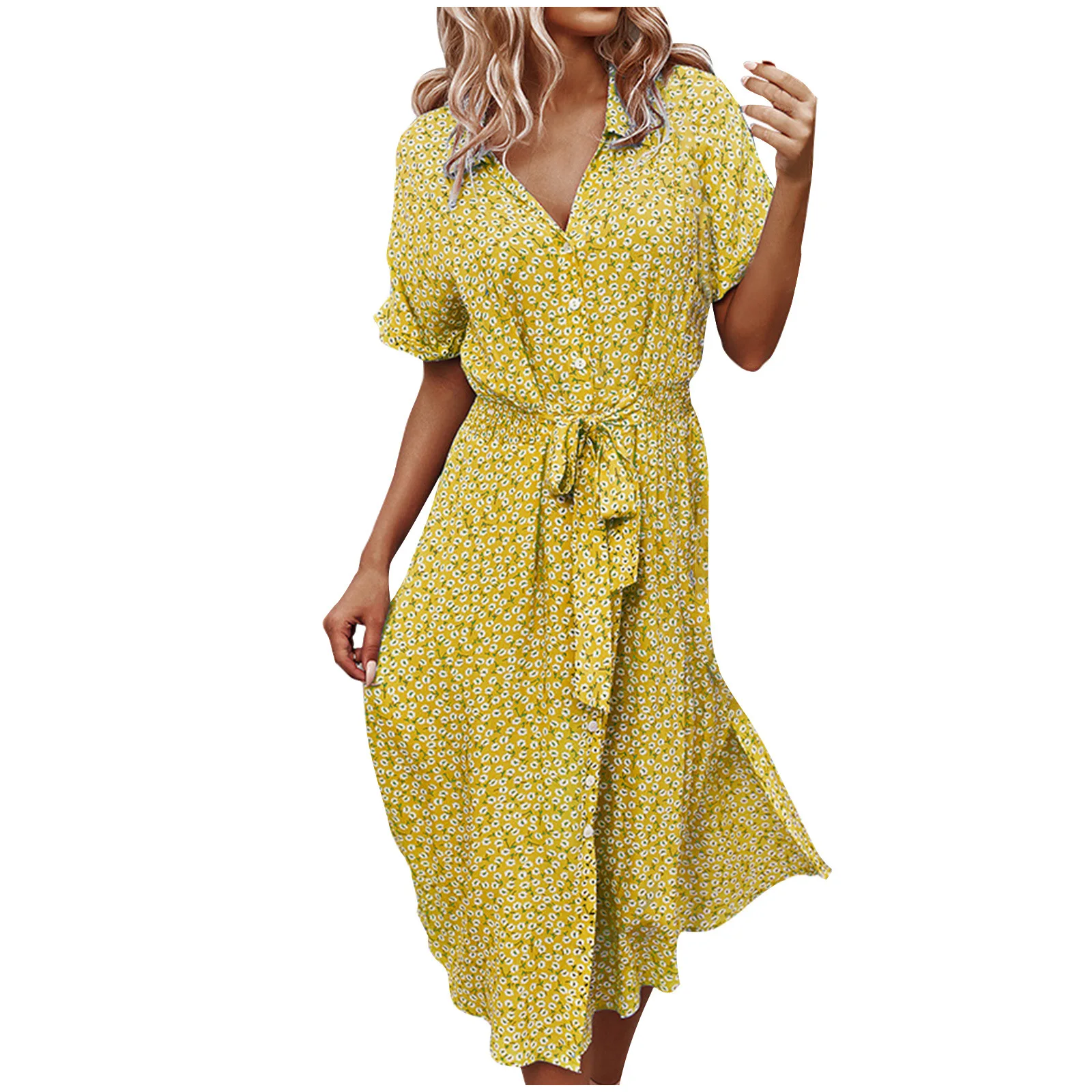 

2021 Women's Wear Floral Skirt Europe and The United States New Summer Fashion Holiday Cardigan Dress Women