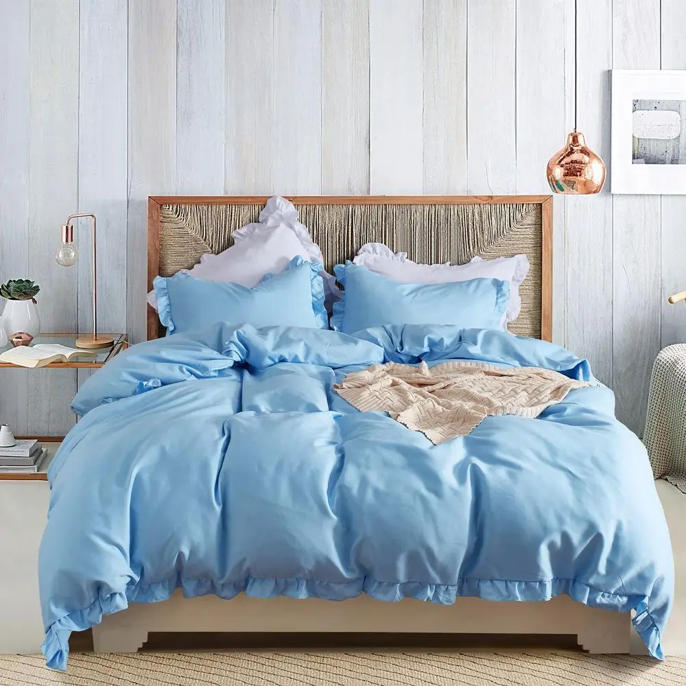 

King Size Bedding Set Queen Bed Quilt Covers Comforter In Solid Color HUK#416