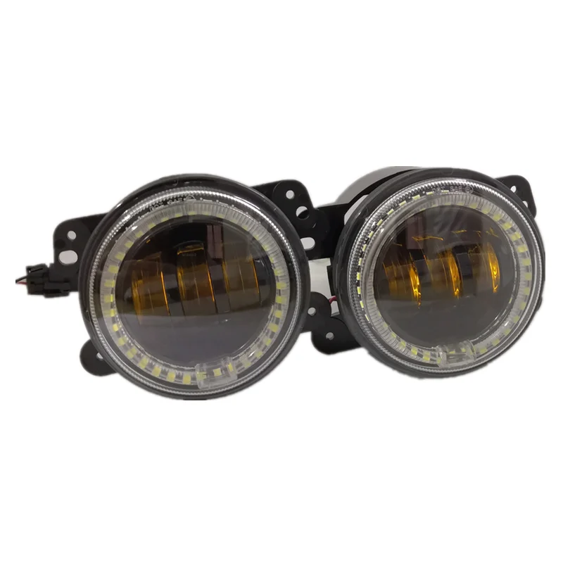 Для Jeep Wrangler Dodge Chrysler Cherokee, 2 шт., 4 дюйма, 30 Вт, круглый светодиодный противотуманные фары, светодиодный фонарь для вождения с поворотным сигналом и DRL