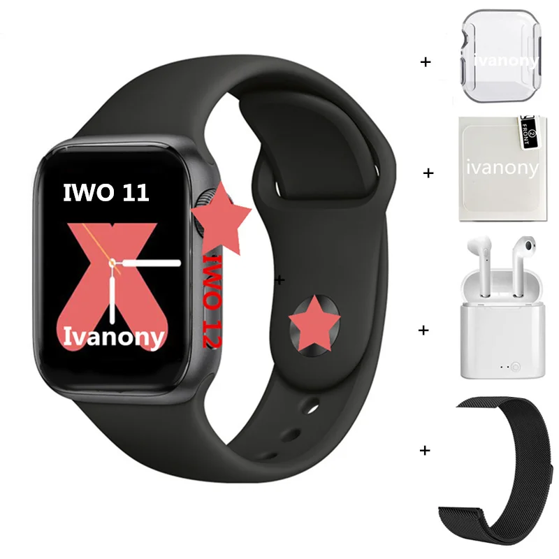 C Часы SmartWatch IWO 12 Series 5 IWO12 Pro умные часы 1:1 44 мм часы 5 W55M W55 ЭКГ монитор сердечного ритма Поддержка Siri Управление часы - Цвет: C