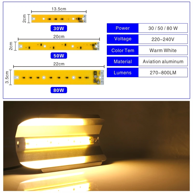 

Светодиодный чип DSELCHUN LED COB 30/50/80 Вт 220 В