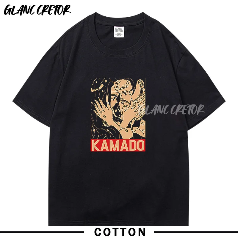 

Мужская хлопковая футболка с коротким рукавом, футболка с принтом в стиле аниме, с изображением рассеянных демонов, в стиле Харадзюку, лето ...