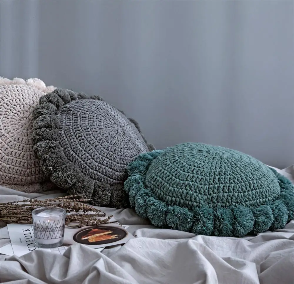 Подушка сиденья для офисного стула стул с ковриком круглый вязаный ручной работы