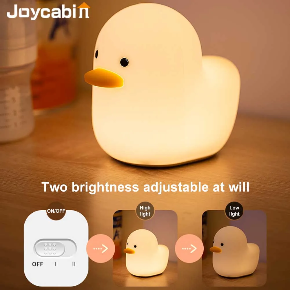 

Милый светильник Joycabin, силиконовый мягкий утка с животными, светодиодный ночник с теплым белым свесветильник для чтения, сна и расслабления