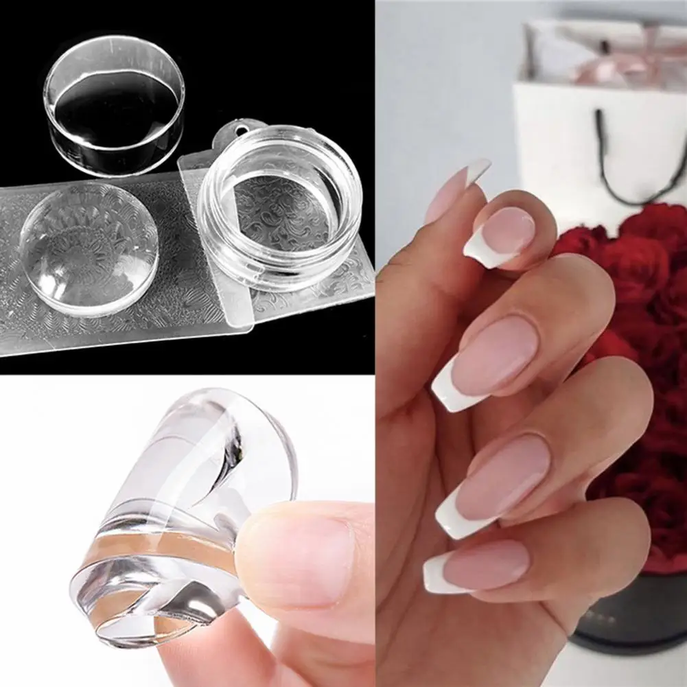 

Nail Seal Single Head DIY Smudge-Proof Versatile Artwork Making Transparent Chess Shape Jelly Silicone Nail Stamper for Manicure