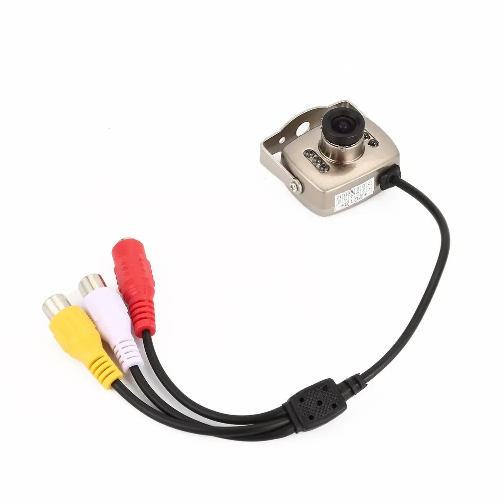 Серебристая ИК Проводная Мини-камера видеонаблюдения с цветным ночным видением