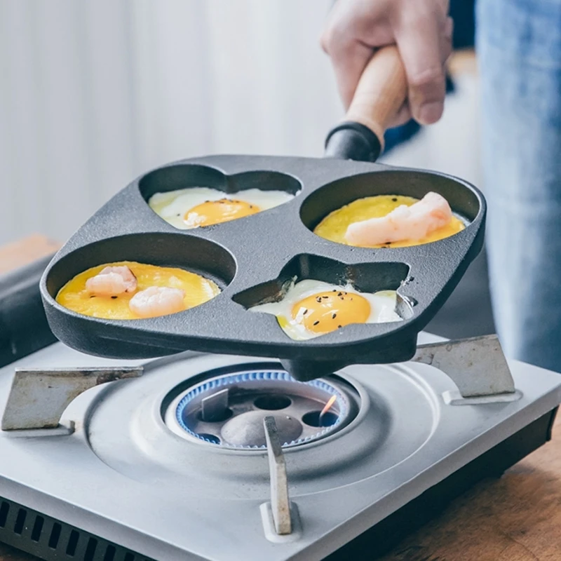 

Waffle Pancake Egg Divided Gas Induction Cooker Nonstick Frying Pan Cooking Breakfast Small Cast Iron Saucepan Panelas Cookware
