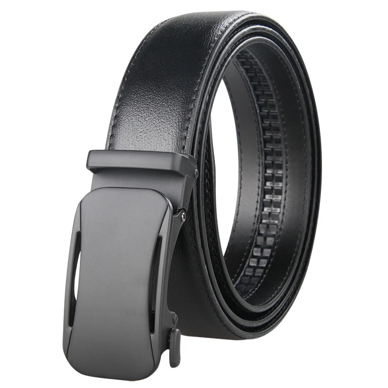 Adjustable Belt Male Leather Strap Belts For Men Top Quality Belt Automatic Buckle black Belts 95-125cm
