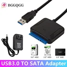 Кабель-переходник BGGQGG с USB 3,0 на Sata, кабель-преобразователь для жесткого диска Samsung Seagate WD 3,5 2,5 HDD SSD