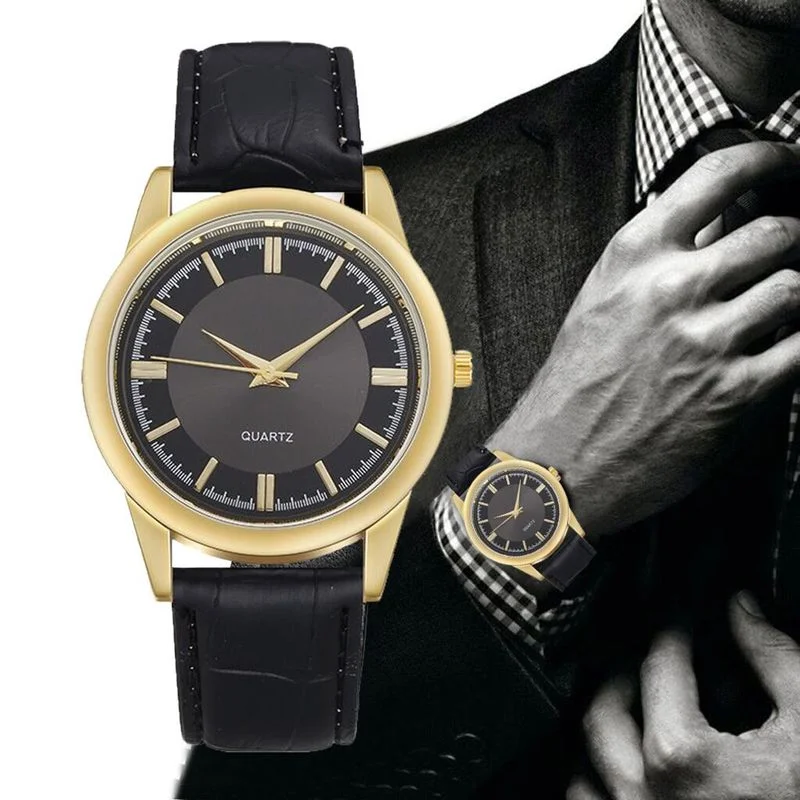 

Wholesale Men's Quartz Watch Fashion Gold White Brown Band Watches for Men