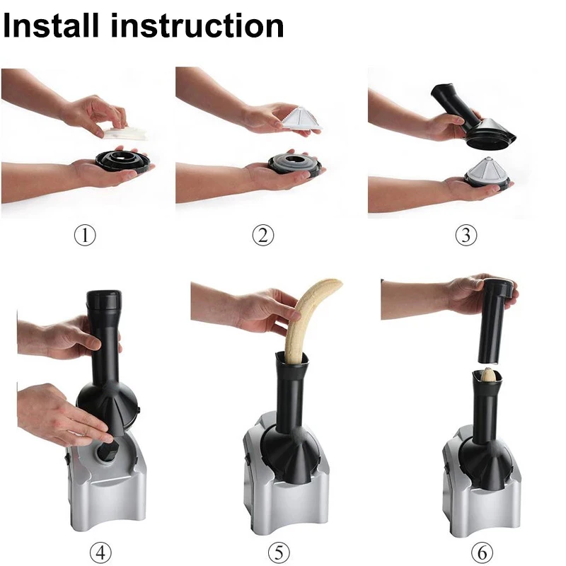 

DIY Frozen Fruit Machine Icecream Home Automatic Icecream Maker Household Mini Slush Machine 220V EU/UK US Plug Ice Cream Maker