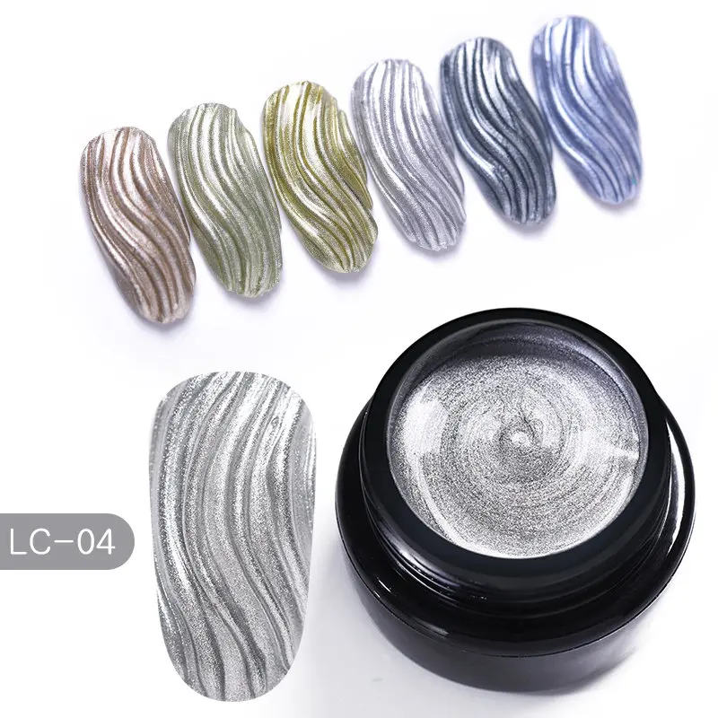 metallic 04 LILYCUTE, 7 мл, металлический Гель-лак для ногтей, долговечный Блестящий золотистый, красный, серебристый цвет, дизайнерский УФ-лак, впитывающий светодиодный Гель-лак для ногтей - Цвет: metallic 04