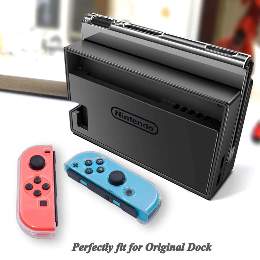 

4 in 1 Dockable Case Compatible with Switch Protect Case for Switch Accessories Cover Case for Switch Joy-Con Clear Case Gamepad