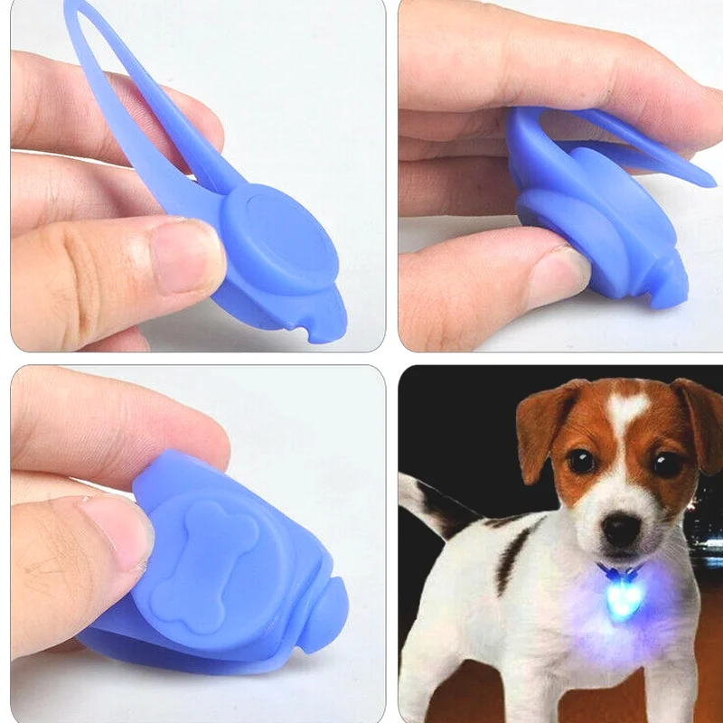

Dog Luminous Pendant With Waterproof LED Dog Tag Night Safety Flashing Light up Anti-lost Luminous Light Silicone Tag Collar