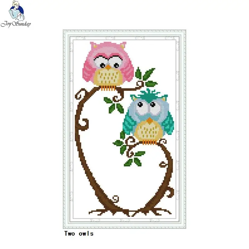 JoySunday Набор для вышивки крестиком с двумя совами 14CT11CT на холсте животным ручной