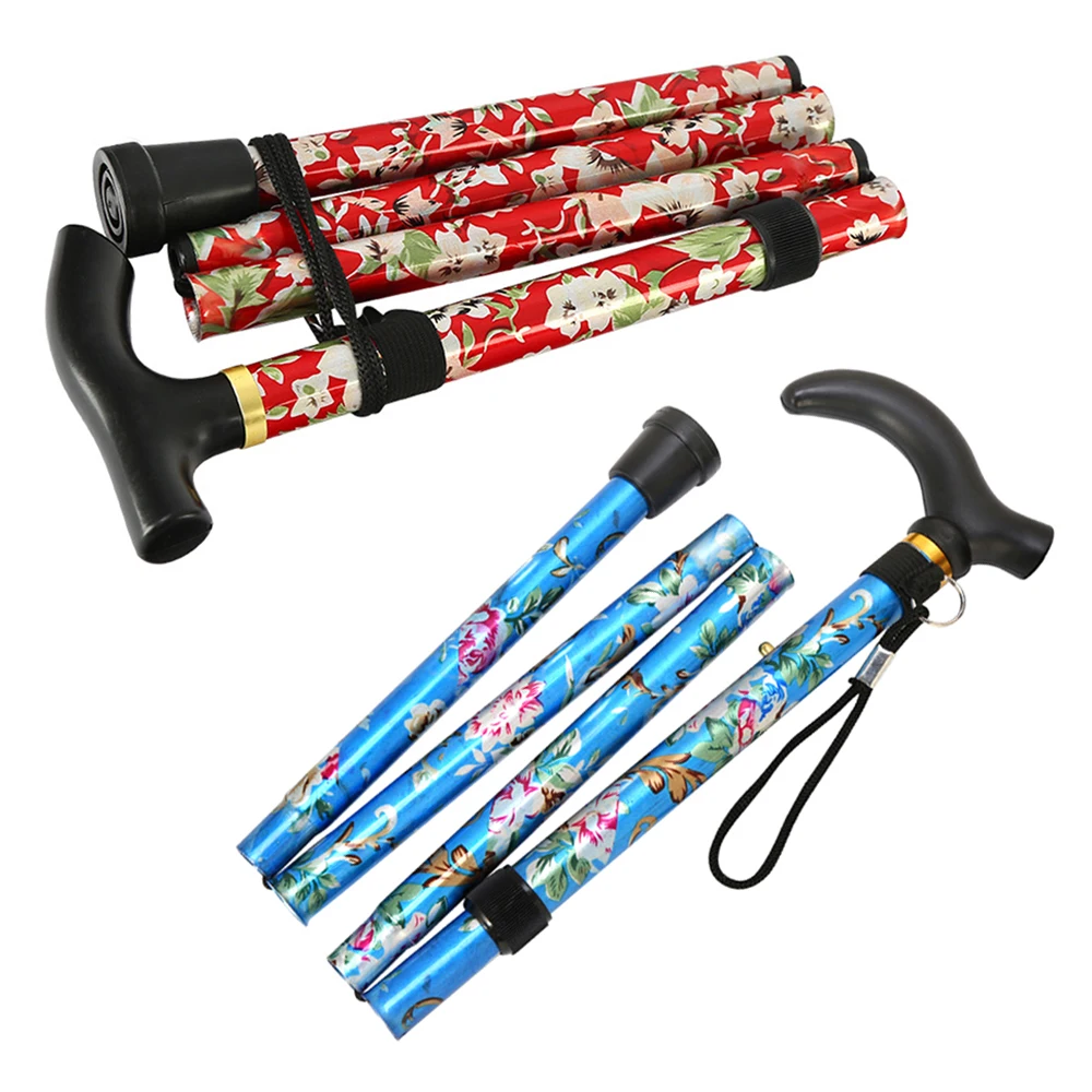 Складной трость безопасная из алюминиевого сплава 5 секций 92 см для пожилых