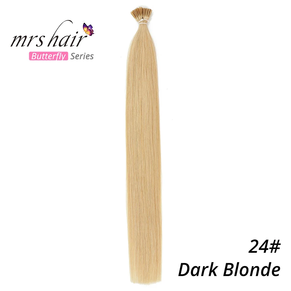 MRSHAIR 1 г/шт. 1" 20" 2" предварительно связаны волос я Совет машина сделала Реми прямые человеческие волосы на капсуле настоящие волосы 50 шт - Цвет: #24